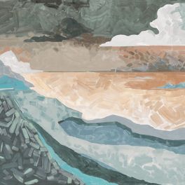 Панно "Storm" арт.ETD20 004, коллекция "Etude vol.2", производства Loymina, с изображением морского пейзажа, онлайн оплата